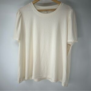 Rose & Olive Buttercream Short Sleeve Soft Ribbed Top 2X